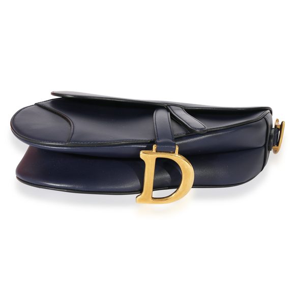 Dior Navy Leather Saddle Bag - Picture 5 of 9